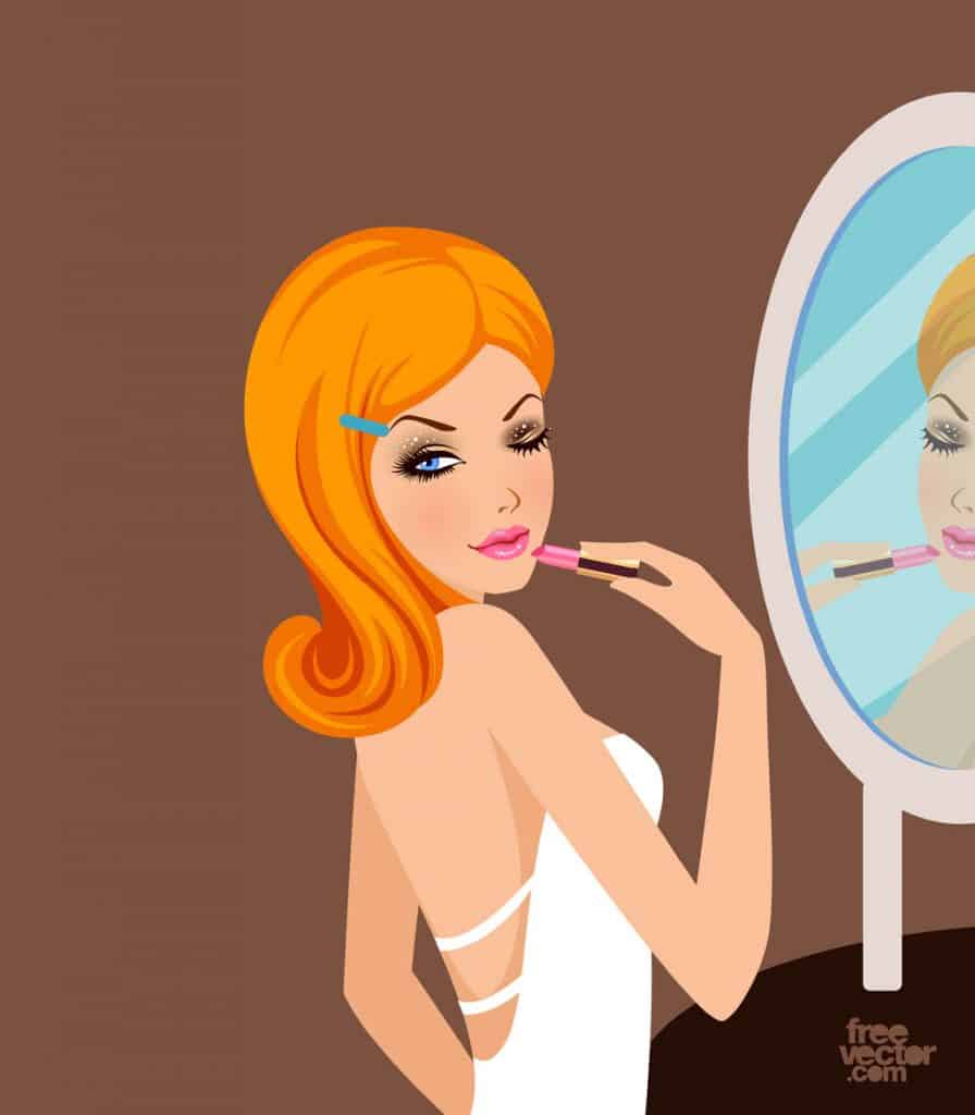 FreeVector-Pretty-Girl-With-Lipstick