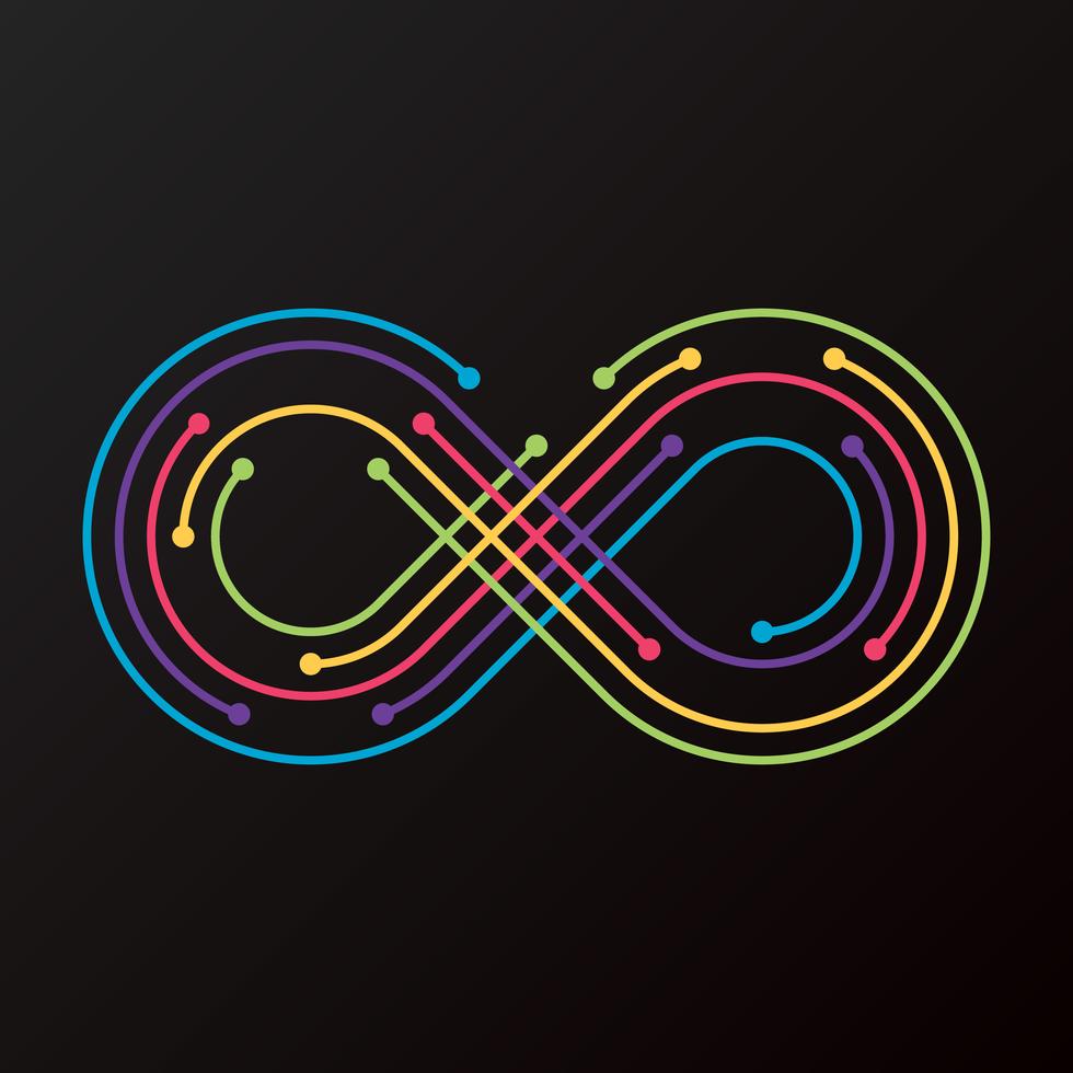 Infinity Colorful Line Logo Template Vector