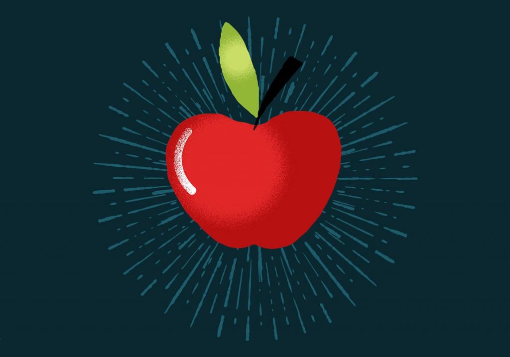 Radiant Apple Vector