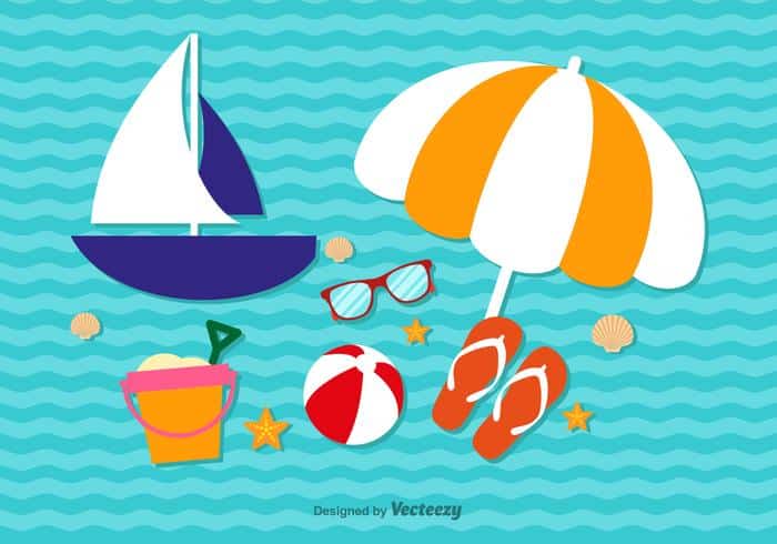 summer-cute-vacation-elements-vector
