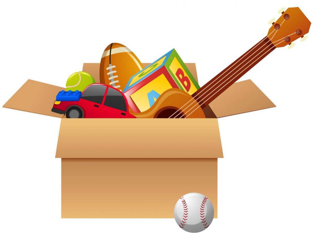 Vector Cardboard Box Full Of Toys